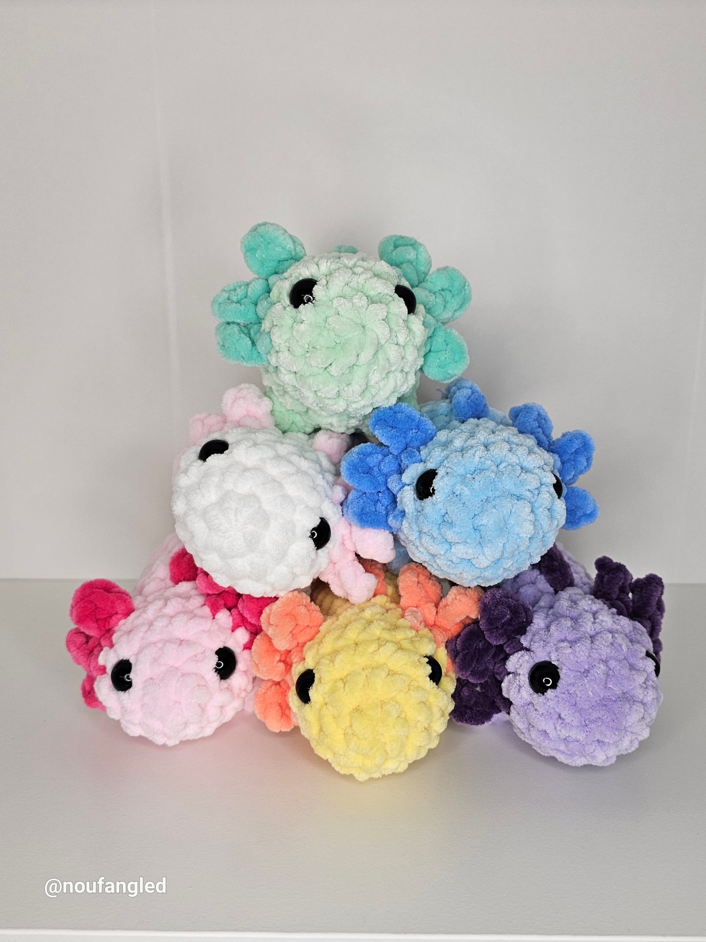 Amigurumi- Baby Axolotl Supine